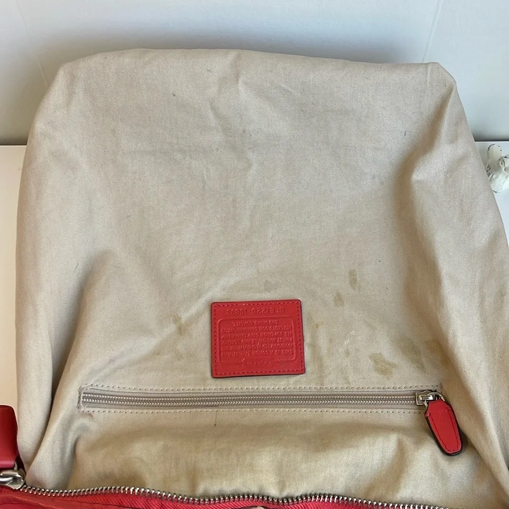 COACH Legacy Leather Duffle Bag In Coral Red